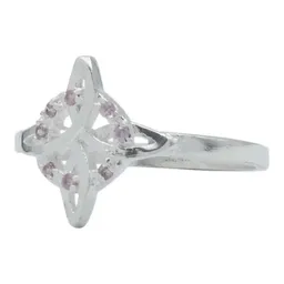 Anillo Nudo Bruja Plata 925 Zirconias Rosas - Imagen 1