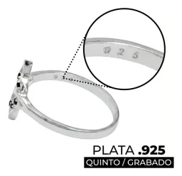 Anillo Plata 925 Nudo Bruja con Zirconias Negras - Imagen 3
