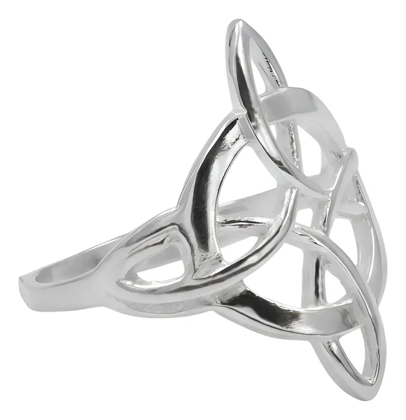 JOYARIS Anillo Nudo de Bruja Celta Liso de Plata Ley .925 – Amuleto de Protección Esotérica. (7.5) - Imagen 1