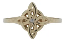 Anillo Oro 10k Nudo de Bruja Celta con Zirconia Talla 8.5 Modelo 280 - Imagen 2