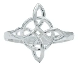 Anillo Plata 925 Nudo de Bruja Celta Protección Unisex Talla 9 - Imagen 1