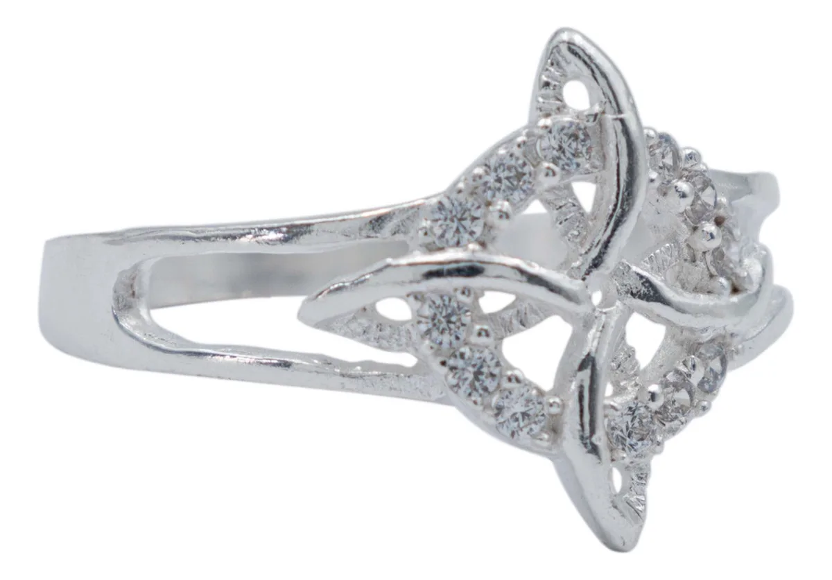 Anillo Plata 925 Nudo de Bruja Celta con Zirconia Transparente - Joyaris joyería fina mexicana