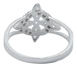 Anillo Plata 925 Nudo de Bruja Celta con Zirconia Transparente - Imagen 4