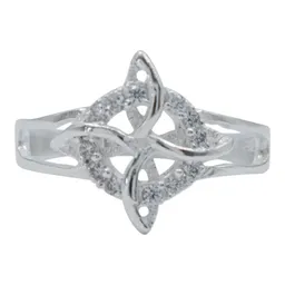 Anillo Nudo de Bruja Celta Plata 925 con Zirconia - Imagen 2