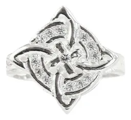 Anillo Plata 925 Nudo de Bruja con Zirconias - Imagen 3