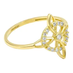 Anillo Nudo de Bruja de Oro 10k con Zirconia Talla 8.5 - Imagen 4