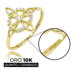 Anillo Nudo de Bruja de Oro 10k con Zirconia Talla 8.5 - Imagen 7