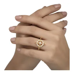 Anillo Nudo de Bruja de Oro 10k con Zirconia Talla 8.5 - Imagen 8