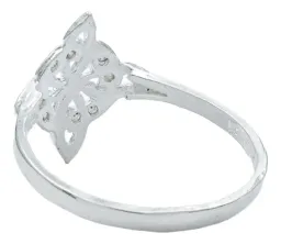 Anillo Plata 925 Nudo Bruja Diamantado con Zirconia Naranja - Imagen 3