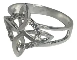 Anillo Plata 925 Nudo de Bruja Plano con Zirconia Talla 9 - Imagen 1