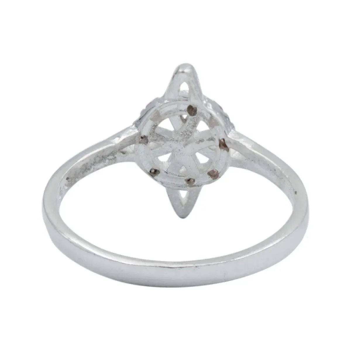 Anillo Nudo de Bruja Plata 925 con Zirconia Rosa - Imagen 3