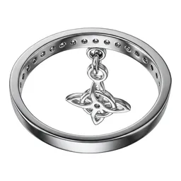 Anillo Nudo de Bruja Plata .925 con Zirconia Talla 6.5 - Imagen 4