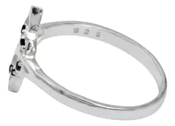 Anillo Plata .925 Nudo de Bruja con Zirconias Negras - Imagen 2