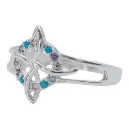 Anillo Nudo de Bruja Plata 925 Zirconias Multicolor Mujer - Imagen 2