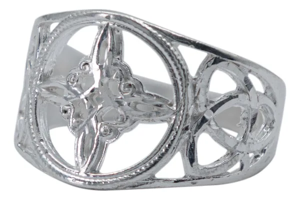 Anillo de plata .925 plateado diseno nudo de bruja triqueta unisex — Joyaris