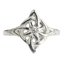 Anillo Nudo De Brujas Celta Plata .925 con Zirconia Talla 11 - Imagen 1