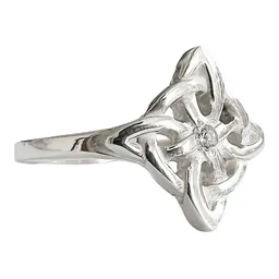 Anillo Nudo De Brujas Celta Plata .925 con Zirconia Talla 11 - Imagen 2
