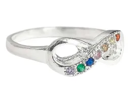 Anillo Plata 925 Nudo Infinito Zirconias Multicolor - Imagen 2