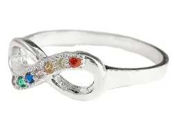 Anillo Plata 925 Nudo Infinito Zirconias Multicolor - Imagen 3