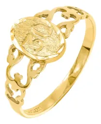 Anillo Oro 10k con Número 30 Diseño Moderno Unisex - Imagen 1