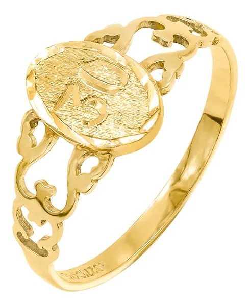 Anillo de oro 10k amarillo con numero 30 unisex — Joyaris