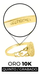 Anillo Oro 10k con Número 30 Diseño Moderno Unisex - Imagen 3