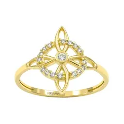 Anillo Oro 10k Nudo de Bruja Celta con Zirconias - Imagen 2