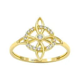 Anillo Oro 10k Nudo de Bruja con Zirconia Unisex - Imagen 2