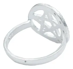 Anillo Plata 925 Pentagrama Luna Diamantado con Zirconia - Imagen 3