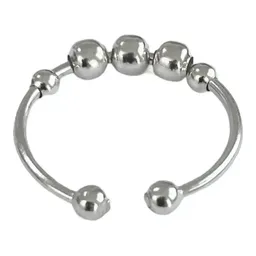Anillo Plata 925 Ajustable Antiestrés Perlas Móviles - Imagen 3