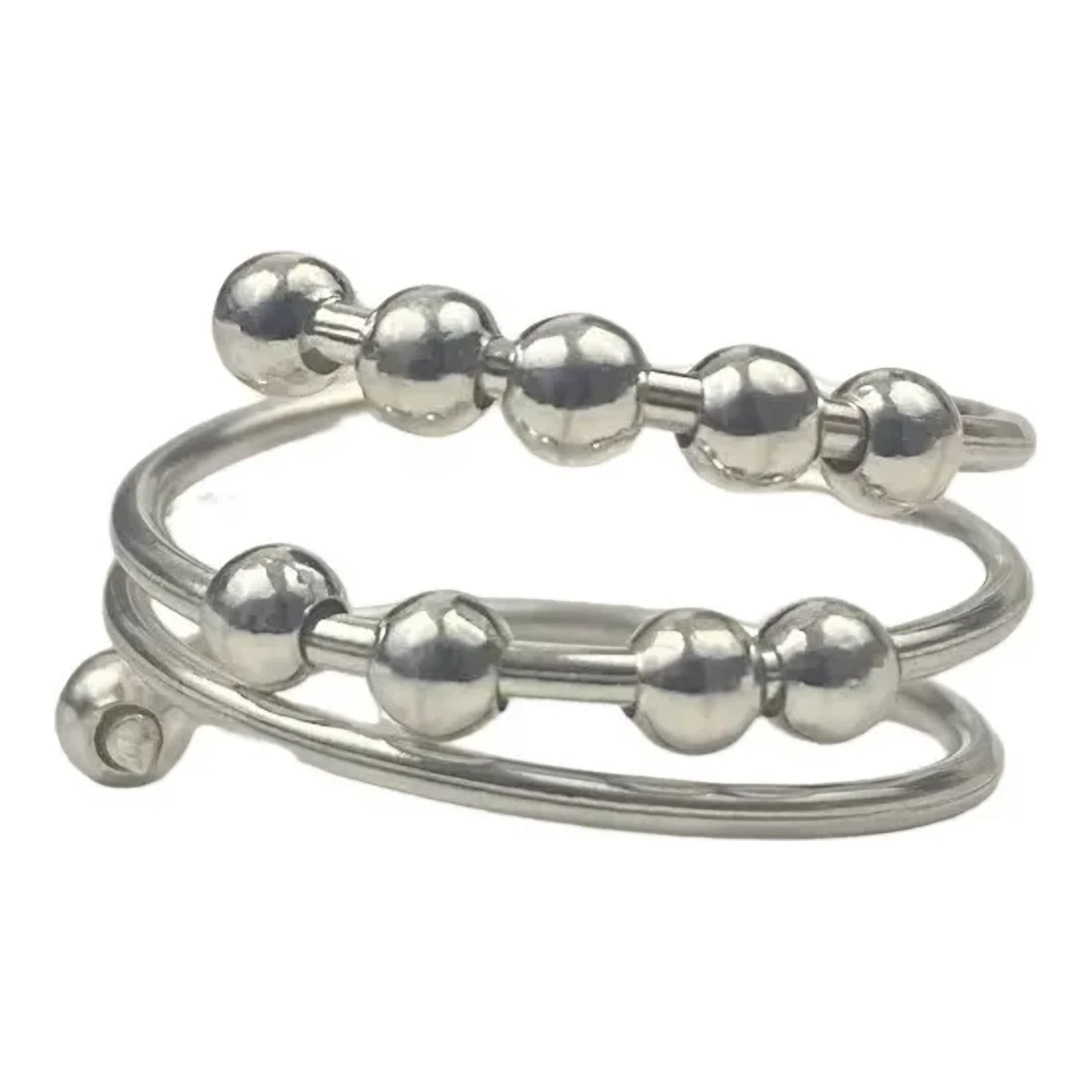 Anillo Plata 925 Antiestrés Ajustable Diseño Movible para Relajación - Imagen 2