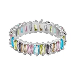 Anillo Plata 925 Churumbela Completa Zirconia Multicolor - Imagen 2