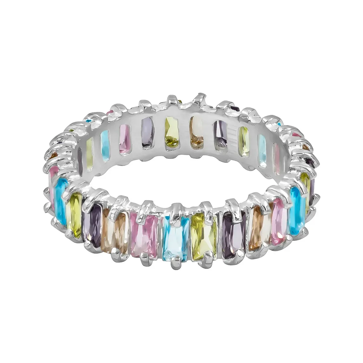Anillo Plata .925 Churumbela Completa Zirconia Multicolor - Imagen 2