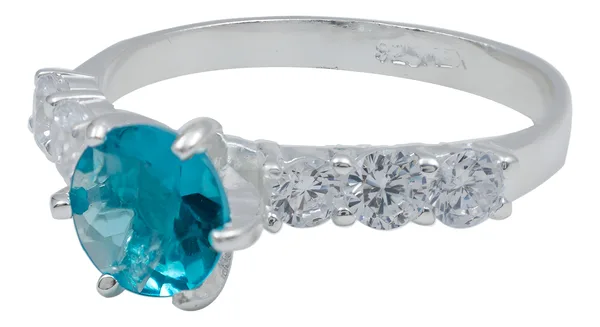 Anillo de plata .925 celeste obsidiana promesa amor diseno unisex — Joyaris