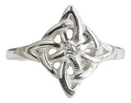 Anillo Nudo De Brujas Celta Plata .925 con Zirconia Talla 11 - Imagen 1