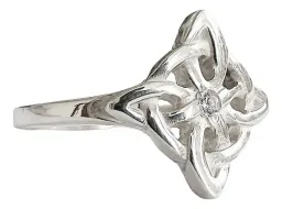 Anillo Nudo De Brujas Celta Plata .925 con Zirconia Talla 11 - Imagen 2