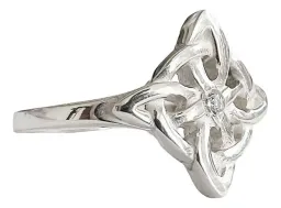 Anillo Nudo De Brujas Celta Plata .925 con Zirconia Talla 11 - Imagen 3