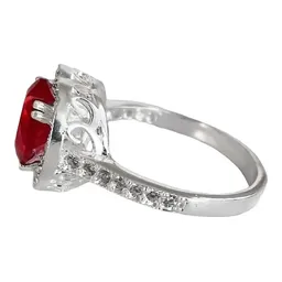 Anillo Plata 925 Corazón Detallado Zirconia Roja para Mujer - Imagen 4