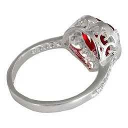 Anillo Plata 925 Corazón Detallado Zirconia Roja para Mujer - Imagen 6