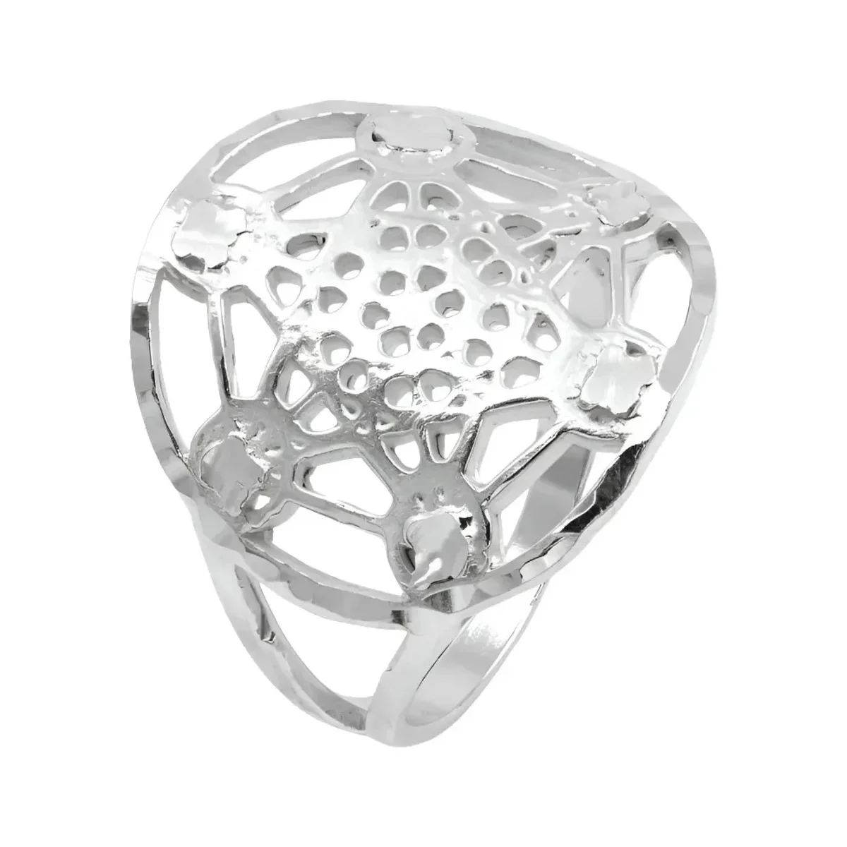 Anillo Plata 925 Cubo de Metatrón Geométrico Sagrado Unisex - Imagen 2