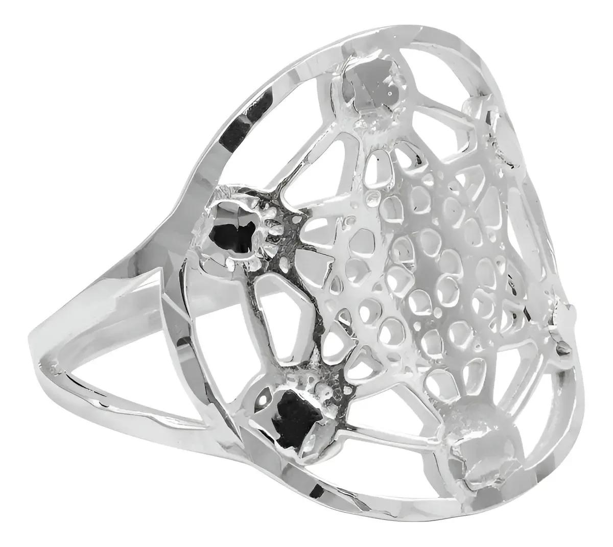 Anillo de plata .925 sólido unisex con el Cubo de Metatrón, diseño geométrico pulido. Joyería esotérica minimalista.