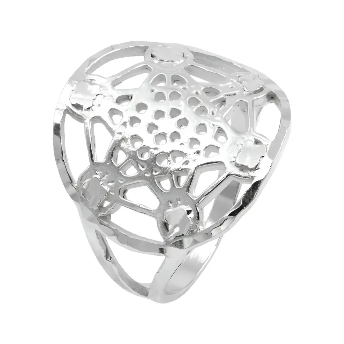 Anillo Plata 925 Cubo de Metatrón Sólido Unisex - Imagen 2