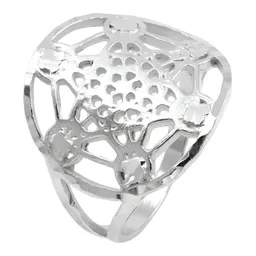 Anillo Plata 925 Cubo Metatrón Liso Unisex Geometría Sagrada - Imagen 2