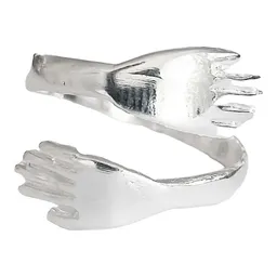 Anillo Plata 925 Diseño Abrazo Abierto Ajustable para Mujer - Imagen 3