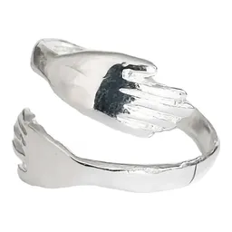 Anillo Plata 925 Diseño Abrazo Ajustable para Mujer - Imagen 1