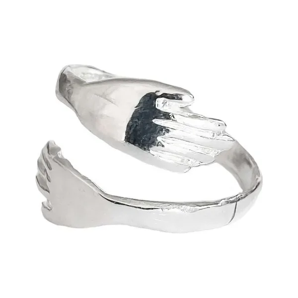 Anillo Plata 925 Diseño Abrazo Ajustable para Mujer - Imagen 1