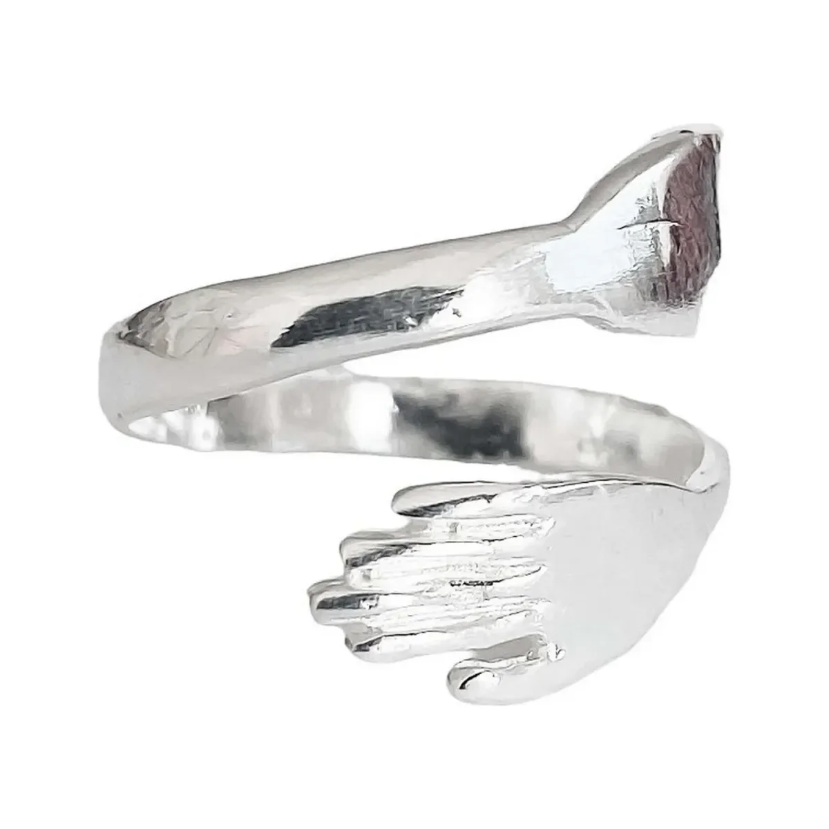 Anillo Plata 999 Diseño Abrazo Ajustable para Mujer - Imagen 2