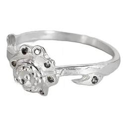 Anillo Plata 925 Flor con Zirconia Transparente - Imagen 1