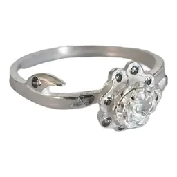 Anillo Plata 925 Flor con Zirconia Transparente - Imagen 3