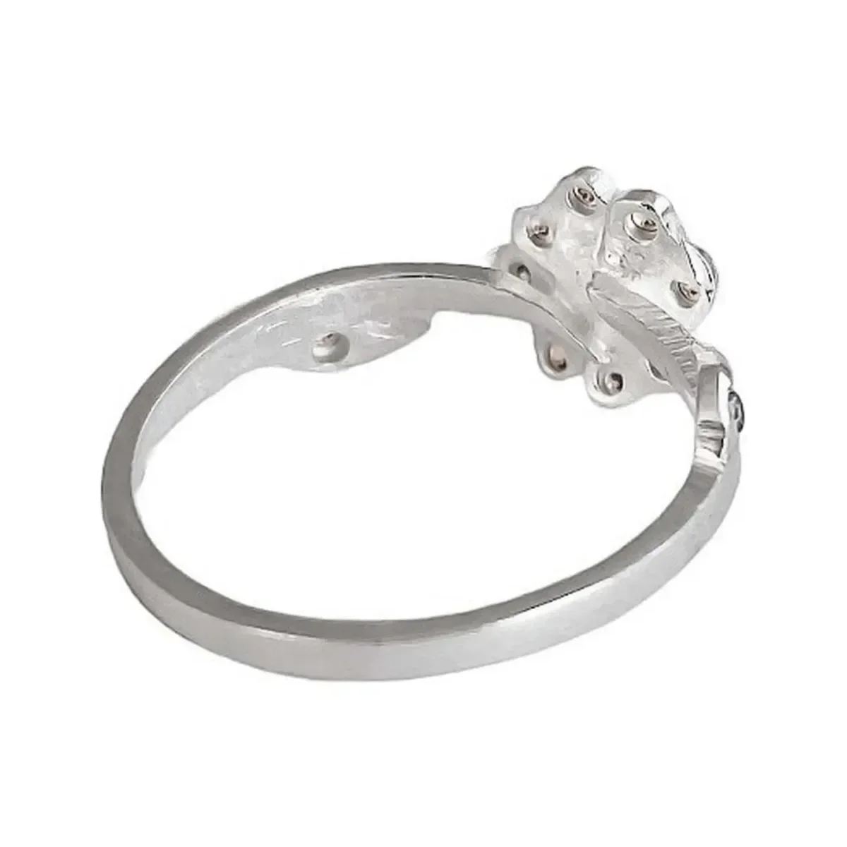 Anillo Plata 925 Flor con Zirconia Transparente - Imagen 4